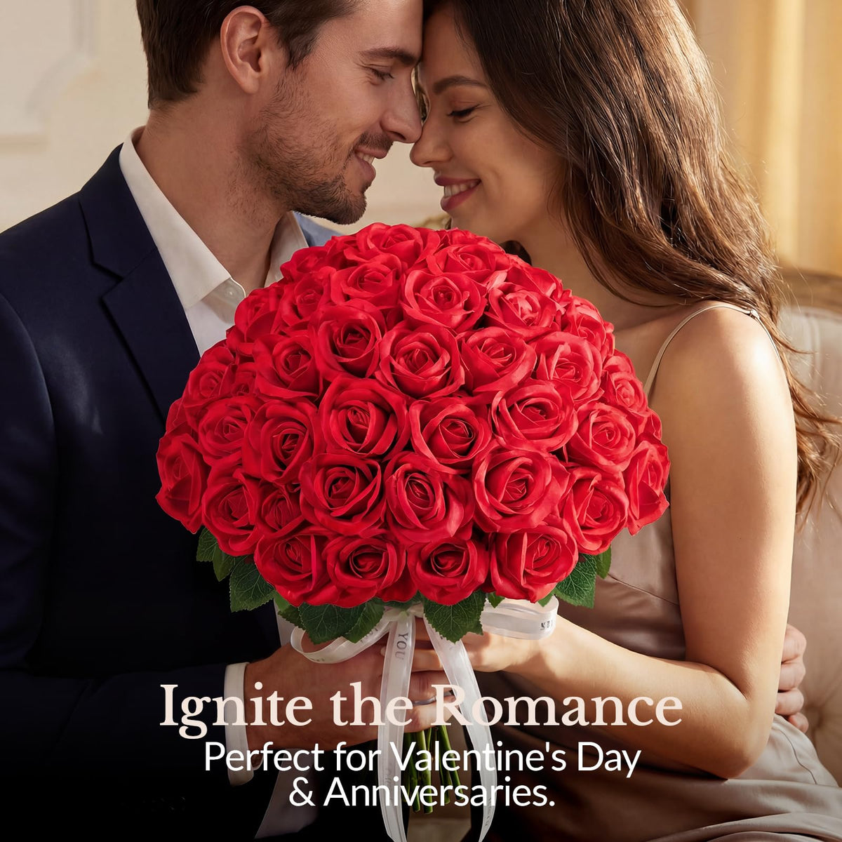 Elegant red Eccelso roses styled as a proposal centerpiece