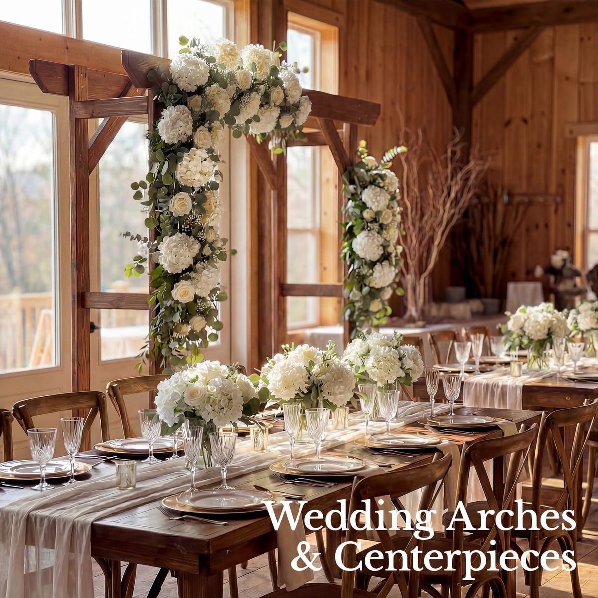 Eccelso ivory hydrangea for wedding arch accents and receptions.