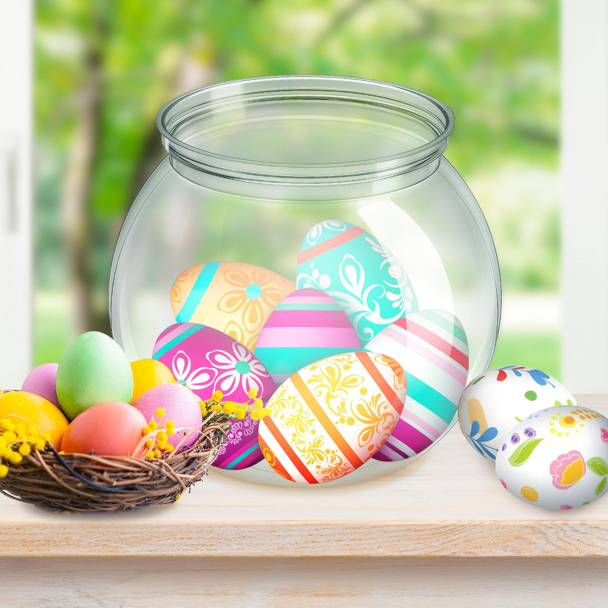 Eccliy ball shape plastic bowls offer durable, festive serving.