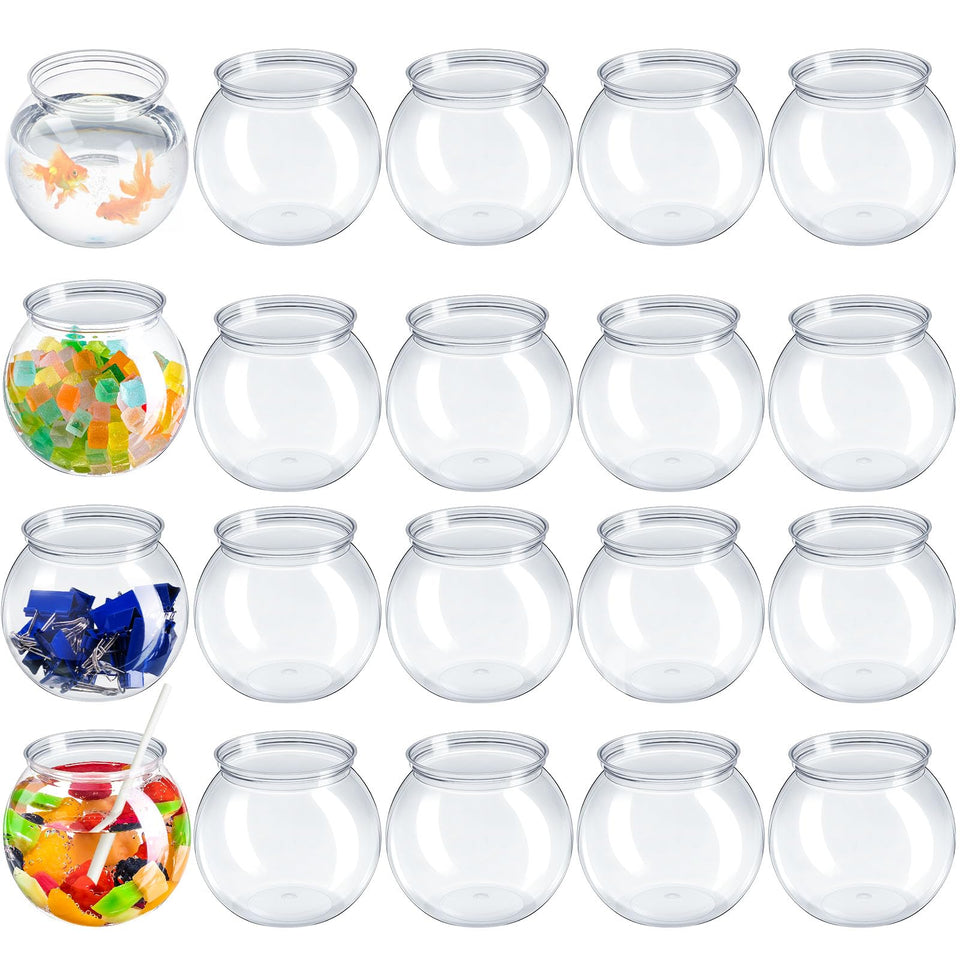 Eccliy clear fish bowls with 27 oz capacity for drinks and decorations.