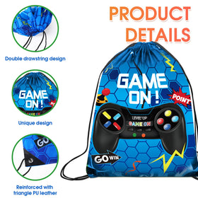 Eccliy video game party bags back pattern blue add playful contrast