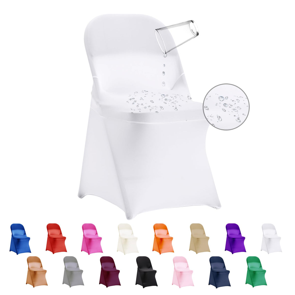 eccwai waterproof stretch chair cover closeup shows durable fabric and flexible fit
