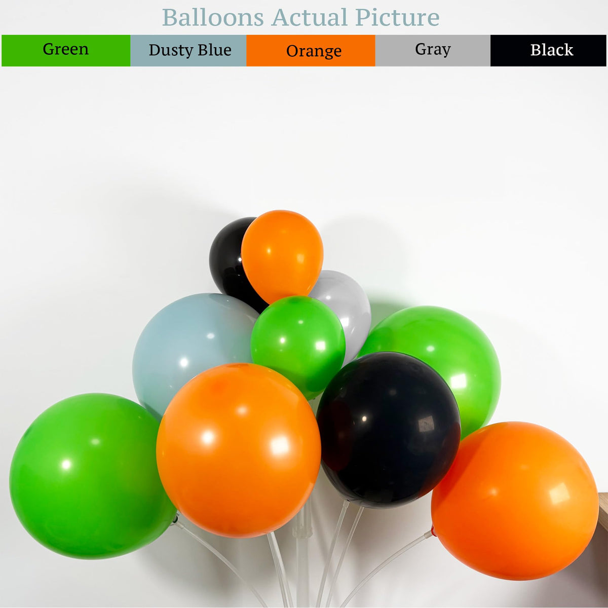ECEAE monster truck tire-foil balloons add bold focal points to the scene.