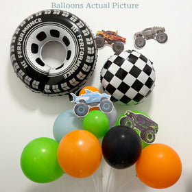 ECEAE race-truck paper cutouts provide versatile wall and table accents.