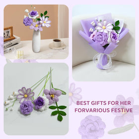 Ecerangus crochet bouquet home decor setting, adds warmth to living spaces