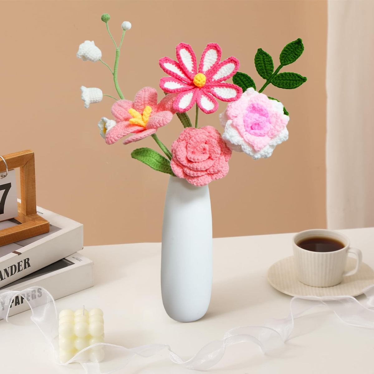 Ecerangus crochet flower bouquet gosang flower detail adds vibrant focal point