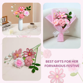Ecerangus crochet flower bouquet perfect home decor accent year-round
