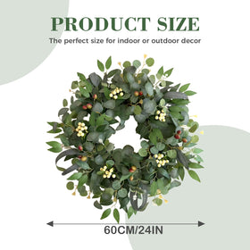 All-seasons Ecerangus wreath ideal for entrances, hallways, and farmhouse decor.