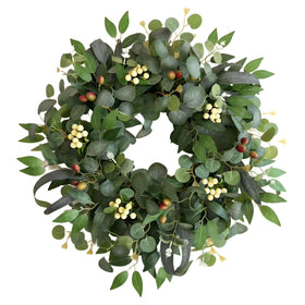 Ecerangus 22-24 inch eucalyptus wreath for front door all-season decor.