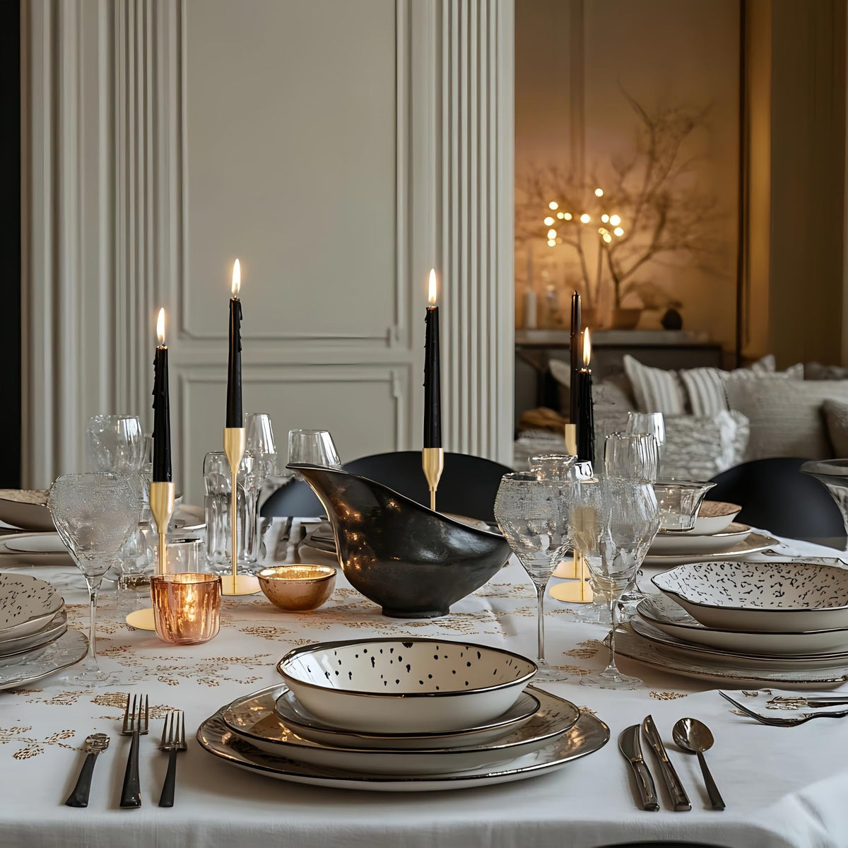 ECHFSM mantel display candle holders enhance living room decor with a noble shine