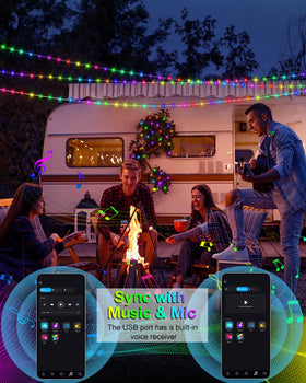 echosari smart fairy lights music sync with mic for dynamic events