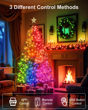 echosari smart fairy lights USB remote control uses the USB plug for operation