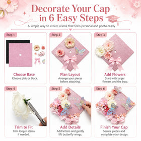 Echpzed 3D butterflies add whimsy and texture to the cap.