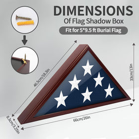 Eclare flag shadow box on tabletop display ideal for home memorial spaces.