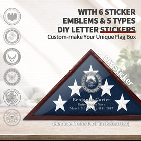 Eclare flag shadow box wall-mounted setup highlighting flexible placement.