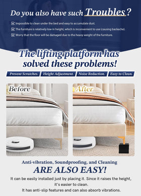 EclatBain L-shaped design secures small furniture feet.