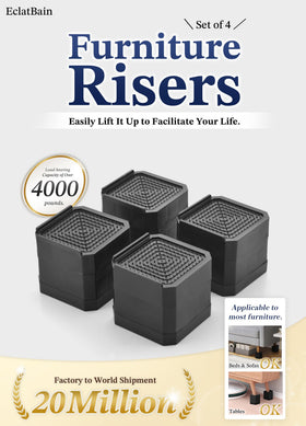 Stackable EclatBain bed risers enable customizable height for furniture