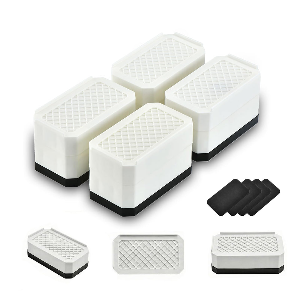 EclatBain rectangle bed risers top view showing adjustable height options.