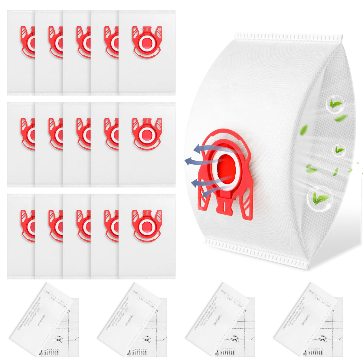 Ecleanfy 3D AirClean FJM bag pack 16 close-up showing multi-layer filtration