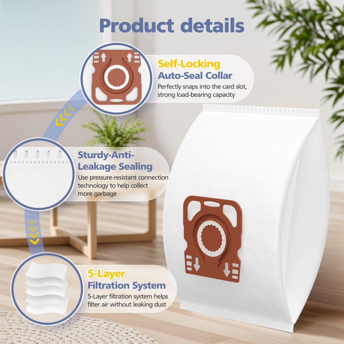 Ecleanfy 3D-expanded capacity design saves trips to replace bags.