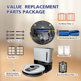 Ecleanfy six side brushes remove edge debris efficiently.