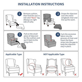 Eco-Ancheng Wingback Slipcover protects chair from spills and wear