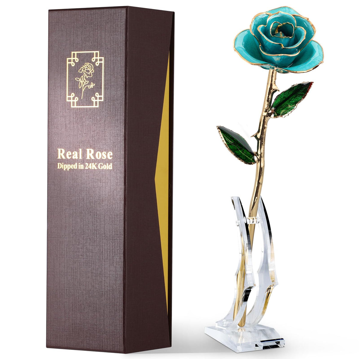 Eco Space 24K Gold Dipped Rose close-up showing hand-dipped petals for a lasting keepsake