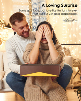 Eco Space Gold Dipped Rose info card included enhances gifting.