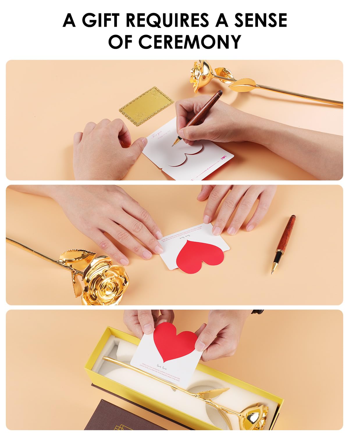 Eco Space ready-to-gift rose displayed with minimal packaging.