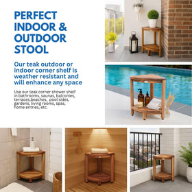 EcoDecors DecoTeak 2-tier shelf supports up to 250 lbs for sturdy reliability.