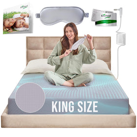 EcoHeal Earth grounding sheet king gray with 12% silver fiber for conductive sleep comfort.