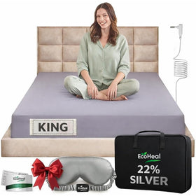 Ecoheal luxury grounding sheets king front view highlighting premium conductivity and comfort.