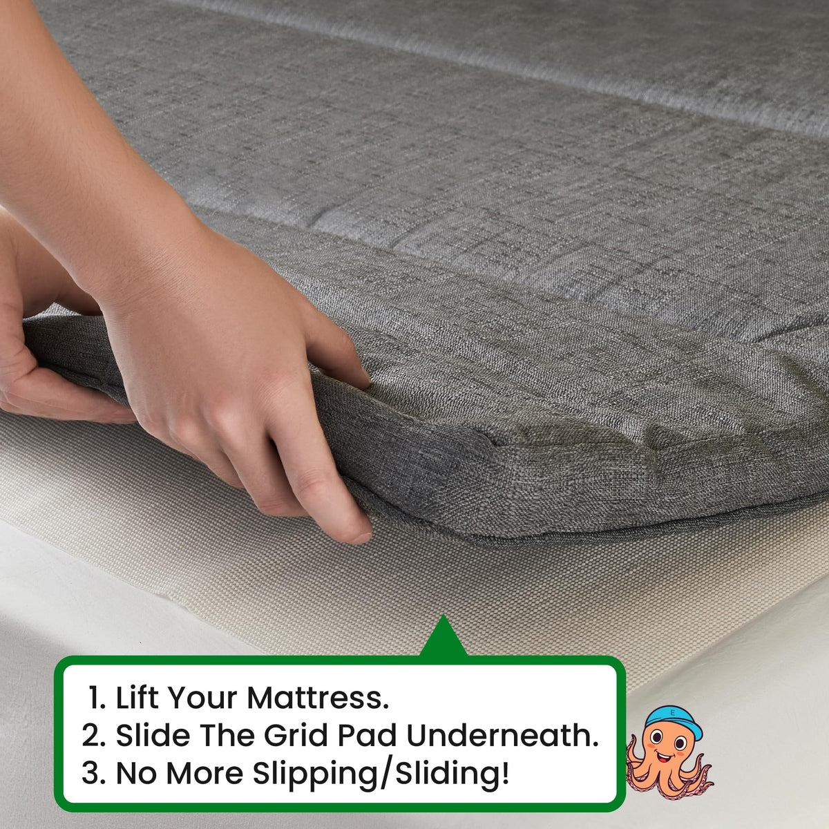 ECOHomes 3-seater pad keeps three-seat cushions anchored during use.