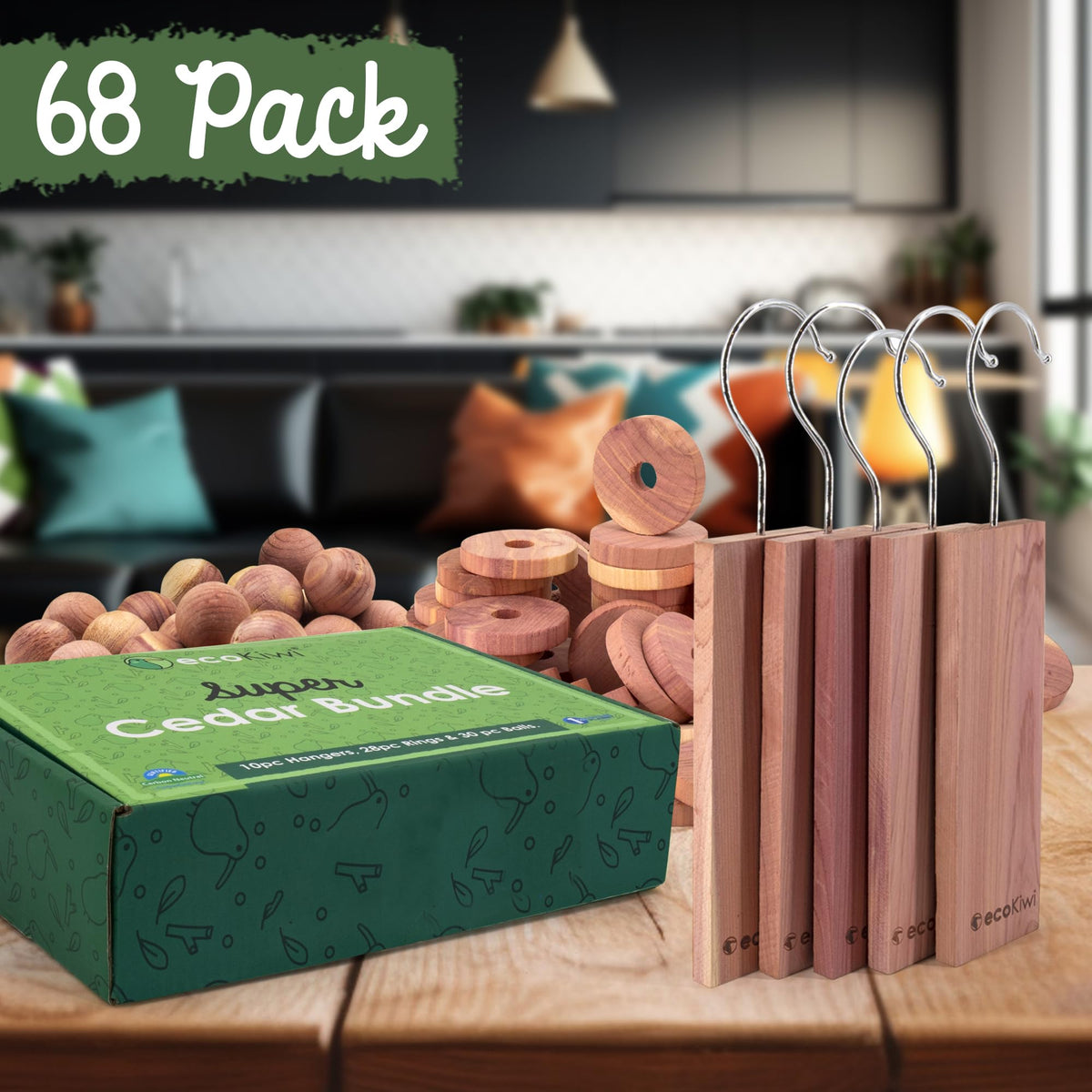 ecoKiwi cedar blocks in a drawer protect fabrics and reduce odor.