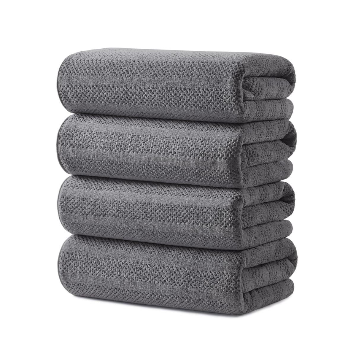 Ecolook 4-pack towels 31x63 inches offre full-body coverage with plush feel.