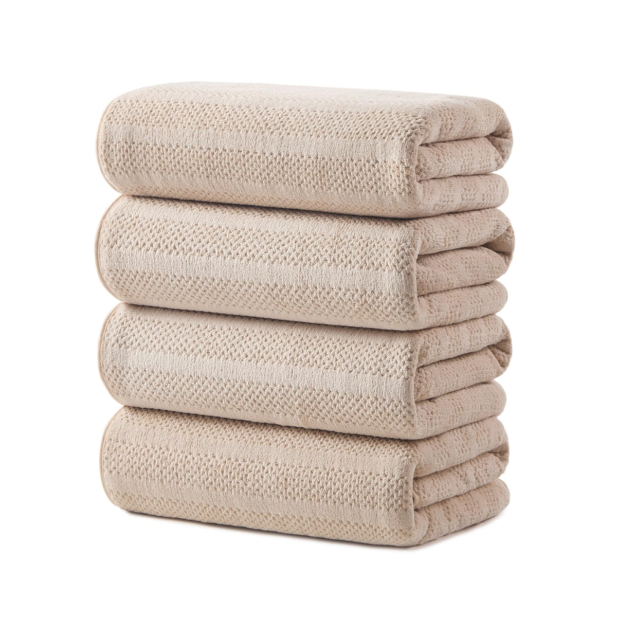 ecolook 4pack bath towels provide full-body coverage with quick-dry performance after showers.