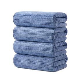 ecolook 4-pack navy 31x63 towel offers full body coverage.