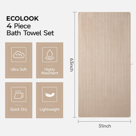 ECOLOOK dense coral fleece towel absorbs moisture quickly