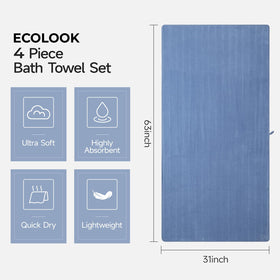 ecolook microfiber towel with quick-dry absorbency captures moisture quickly.