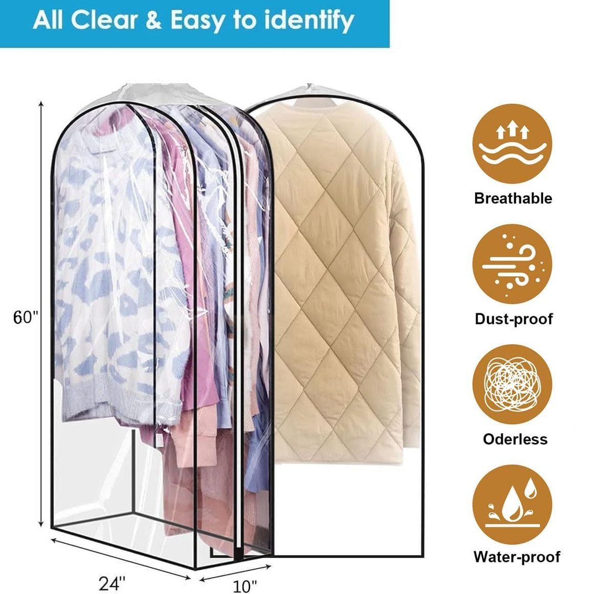 ECOMAID 10-gusseted waterproof bag fits multiple pieces and shields from moisture.