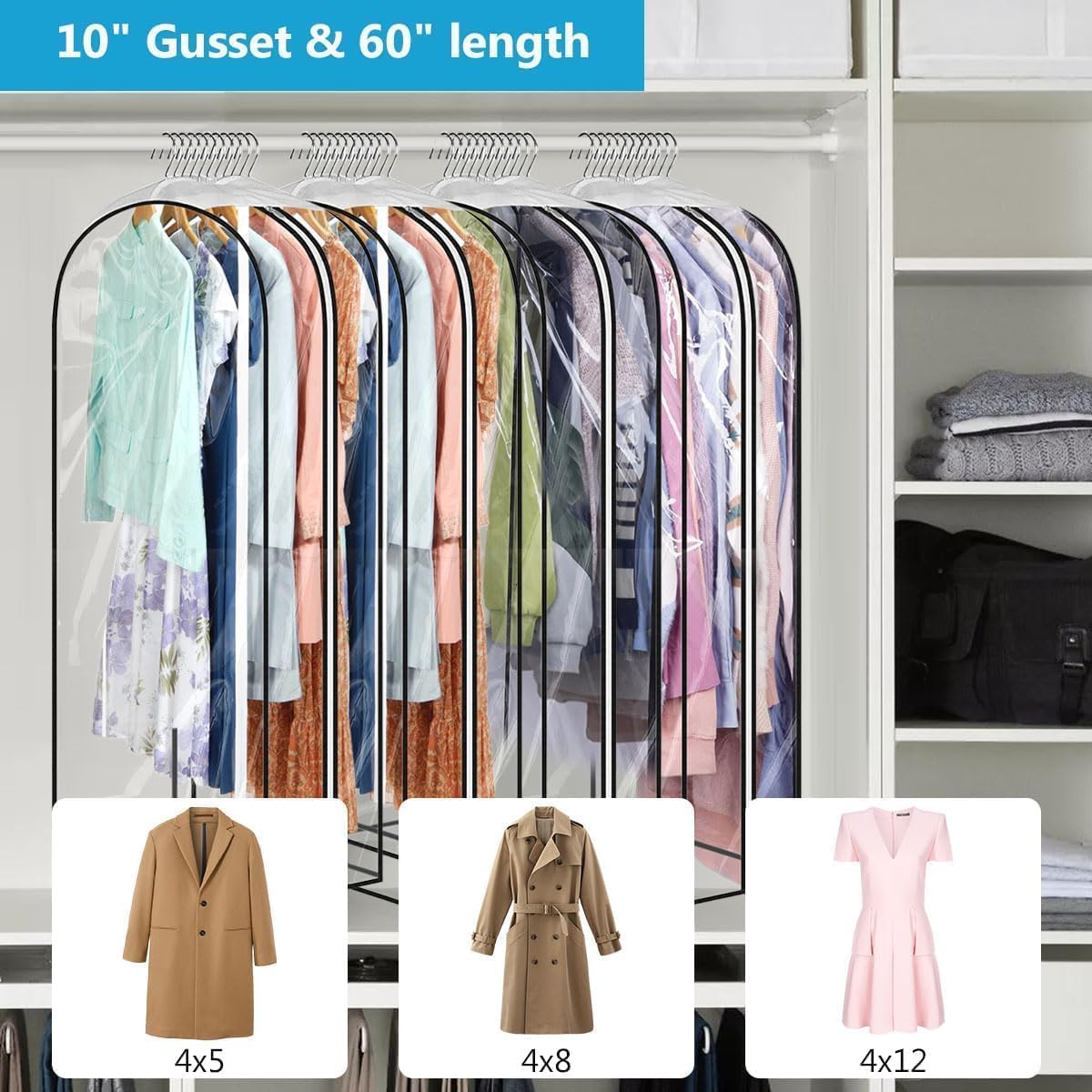 ECOMAID long coats and gowns fit neatly inside for organized storage.