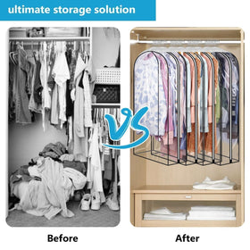 ECOMAID garment bag helps keep outfits wrinkle-free after dry cleaning.