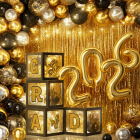 Ecomore 2026 graduation decor boxes create a centerpiece focal point for memorable photos.