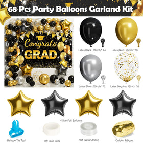 Ecomore balloon kit black gold—eye-catching centerpiece with simple assembly.