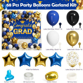 Ecomore balloon kit in blue and gold boosts party elevation.