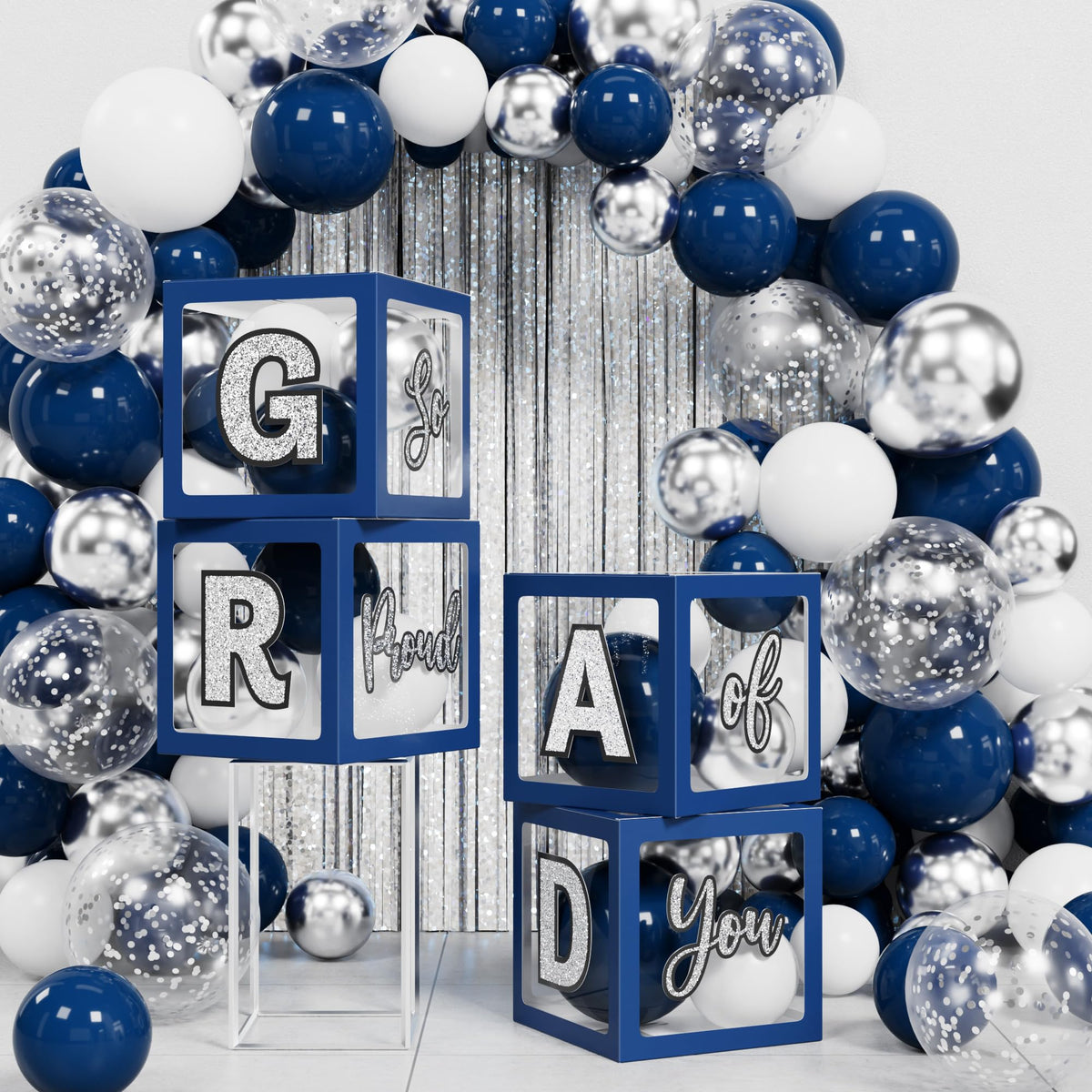 Ecomore grad letter blocks feature GRAD and so proud of you.
