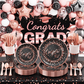 Ecomore 2026 graduation backdrop enhances photos with bold Congrats Grad display