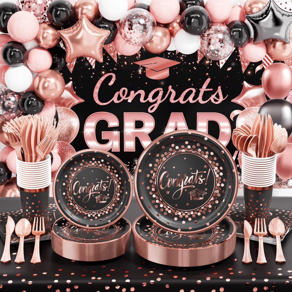 Ecomore 2026 graduation backdrop enhances photos with bold Congrats Grad display