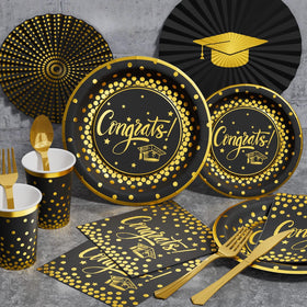 Ecomore graduation cups 9oz black gold—easy serving for guests.