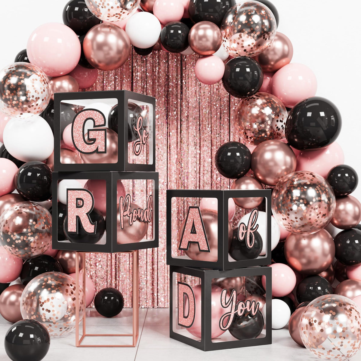 Ecomore letter cards used to spell GRAD at the celebration